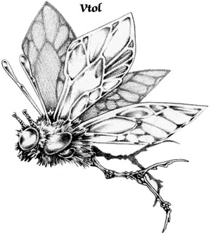 Инсектоид с вертикальным расположением крыльев